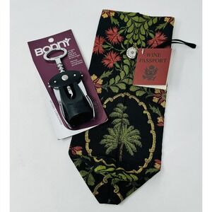 Wine Bottle Bag Cover,‎ Gift Bag Fabric Reusable - Wine Passport Booklet, Opener
